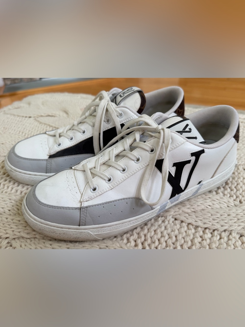 Louis Vuitton Men’s White Leather Sneakers.